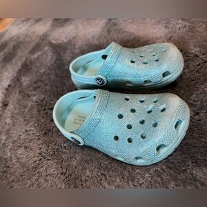 Kids Glitter Clogs - Light Blue Size C11